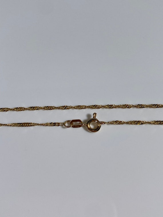 Vintage Solid 14k Yellow Gold Twist Chain Necklac… - image 4