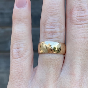 Vintage Solid 14k Yellow Gold Crosshatch Ring Band - Size 5.75