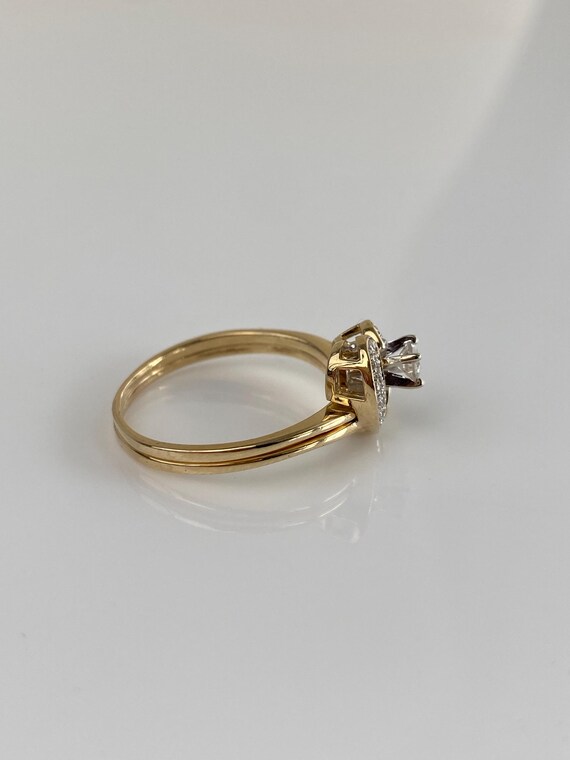 Vintage Solid 14k Yellow Gold Interlocking Diamon… - image 8