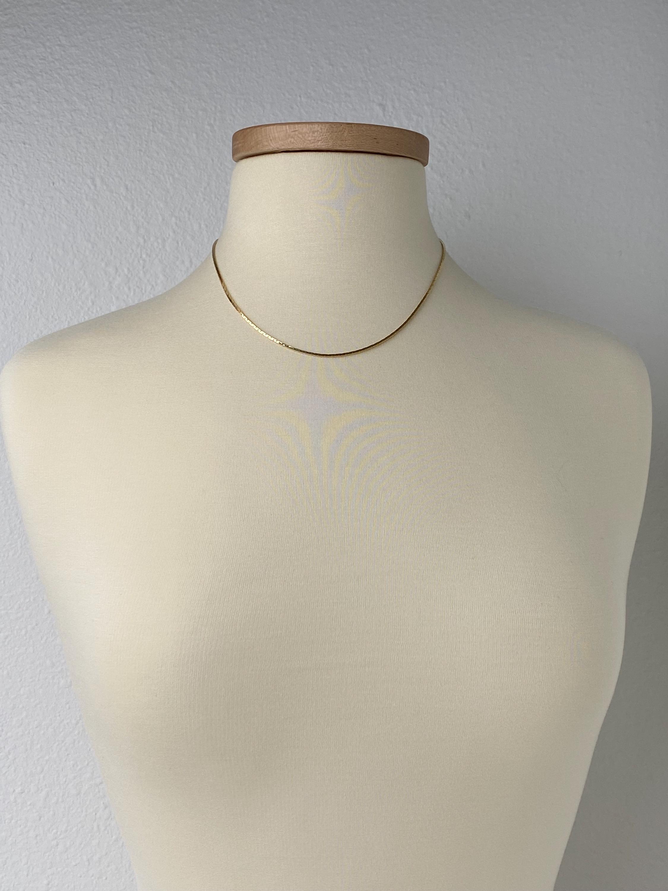 Triangular Link Chain Vintage Solid 14k Yellow Gold Triangle Link Chain Necklace - 18 Inches ...
