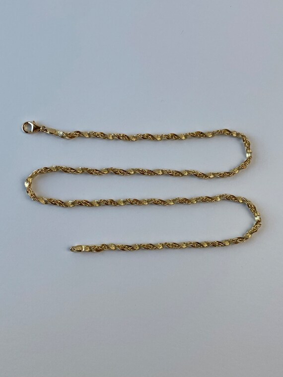 Vintage 14k Yellow Gold Twist Chain Necklace - 18… - image 5