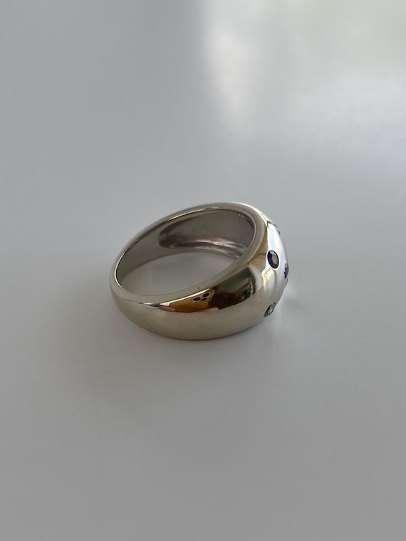 Vintage Solid 10k White Gold Diamond Ruby Sapphir… - image 8