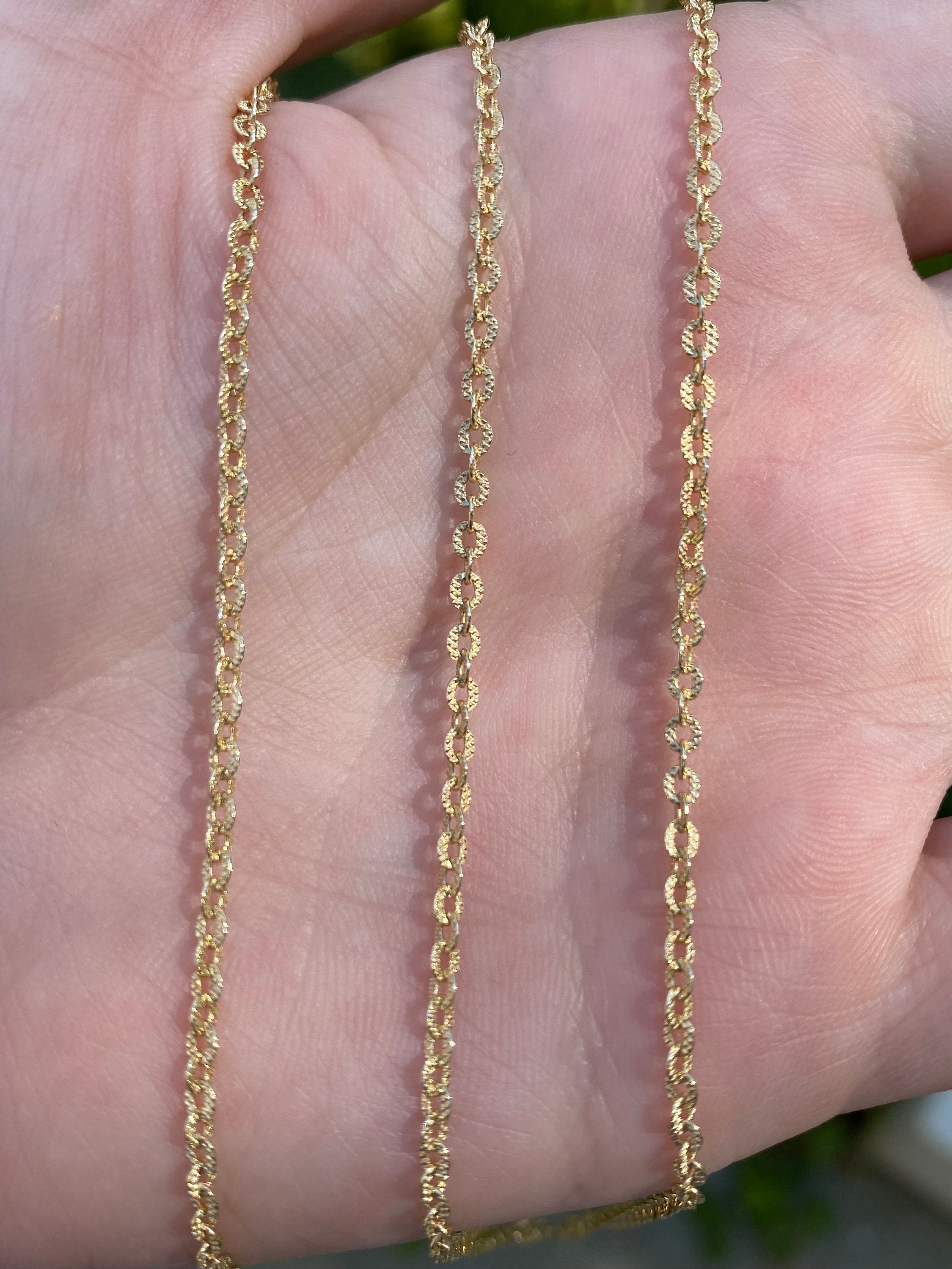 アクセサリー US 1920's 14K gold chain necklace 1930s 14K Gold Chain Necklace American 21.5 Inch Long 35.2