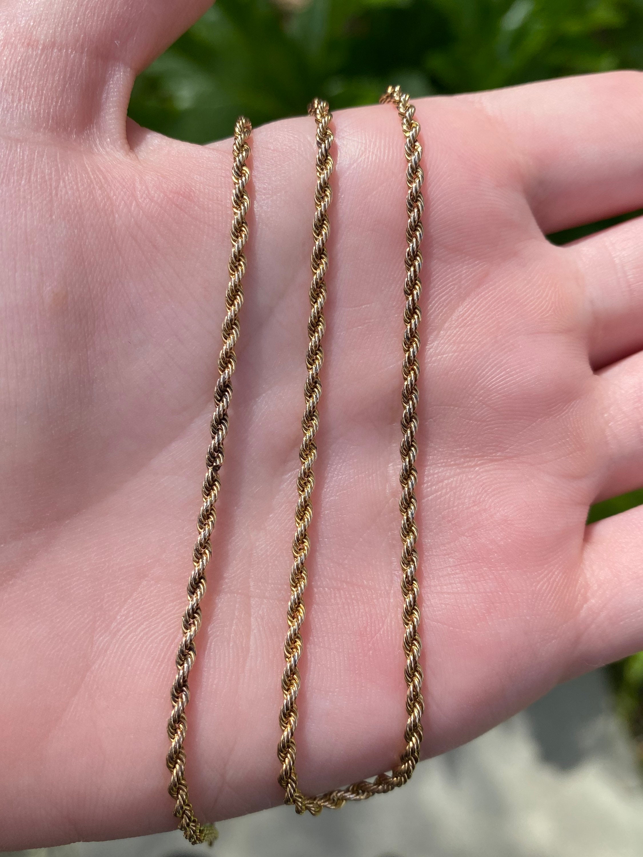 Vintage Solid 14k Yellow Gold Rope Chain Necklace 18.5 Inches Quality Fine  Estate Jewelry Real Genuine Gold Classic -  Israel