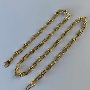 Solid 14k Yellow Gold U-Link Chain Necklace 18 inches 4.5mm Brand New Jewelry Real Genuine Gold High Quality image 5