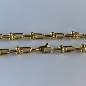 Solid 14k Yellow Gold U-Link Chain Necklace 18 inches 4.5mm Brand New Jewelry Real Genuine Gold High Quality image 7