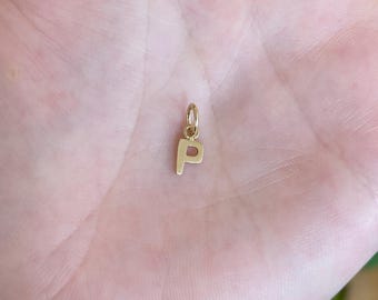Vintage Solid 14k Yellow Gold Initial 'P' Charm