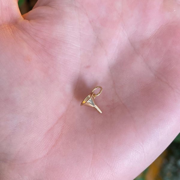 Vintage Solid 14k Yellow Gold Little Funnel Charm