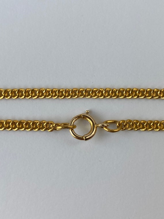Vintage Solid 23k Yellow Gold Curb Chain Necklace… - image 7