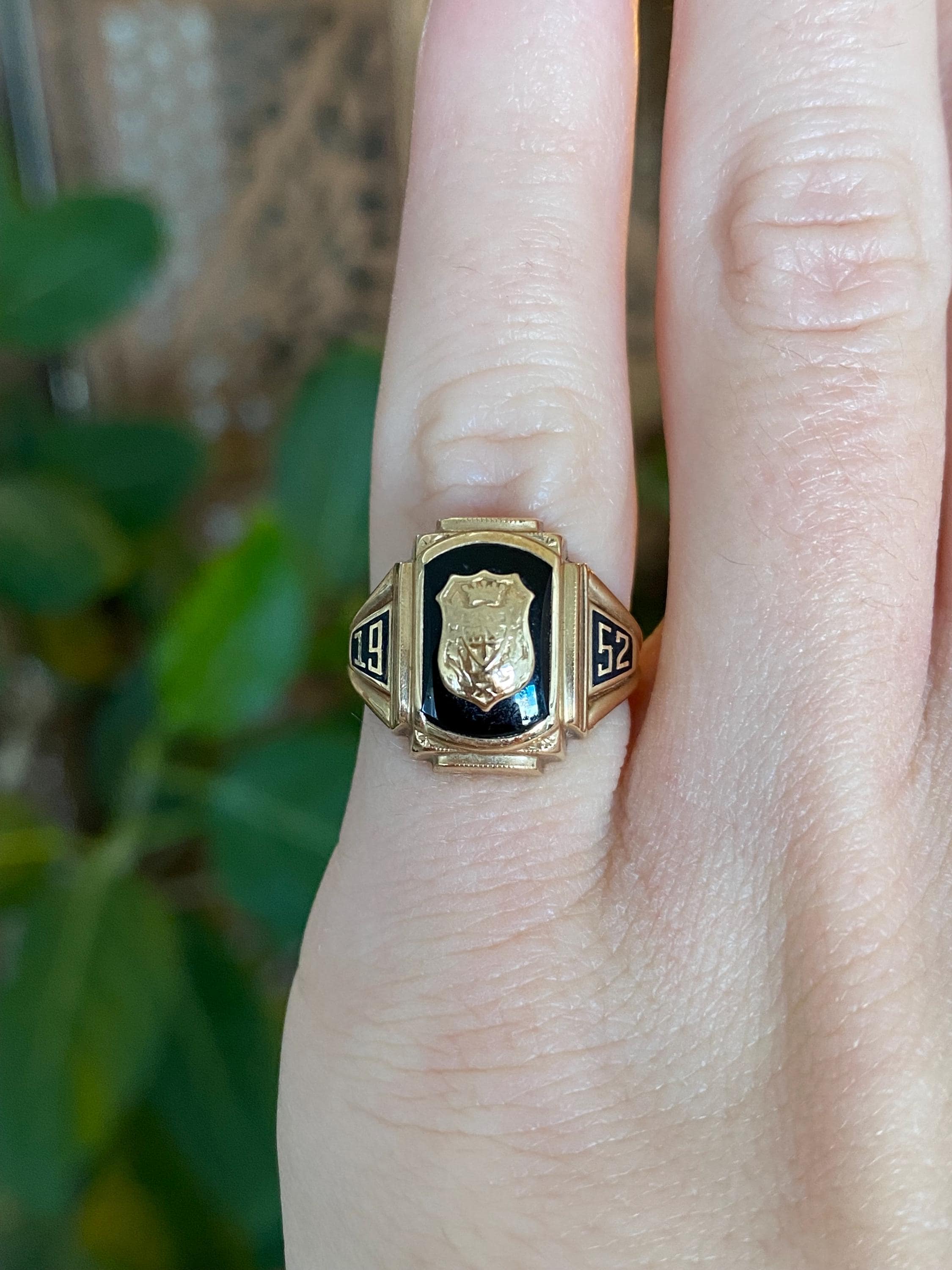 Vintage Solid 10k Yellow Gold Onyx 1952 Class Ring - Size 4 - Etsy