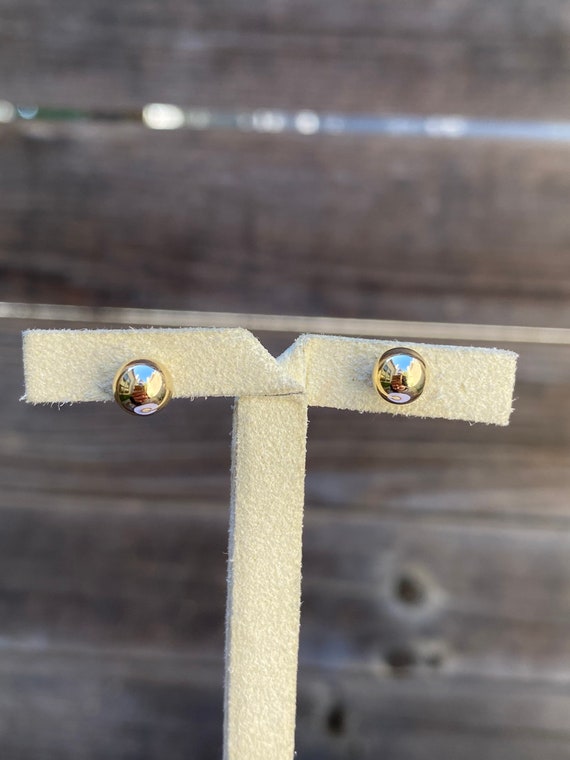 Vintage 14k Yellow Gold Ball Stud Earrings - Qual… - image 1