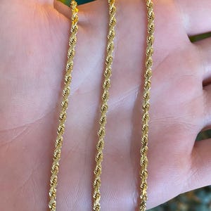 Vintage 14k Yellow Gold Diamond Cut Rope Chain Necklace - 20.25 inches - Fine Estate Jewelry - Real Genuine Gold
