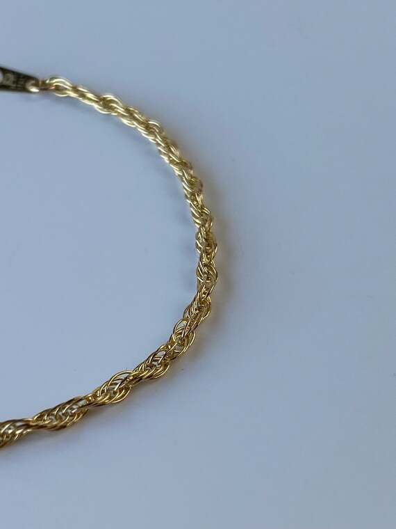 Vintage Solid 14k Yellow Gold Twist Chain Bracele… - image 4