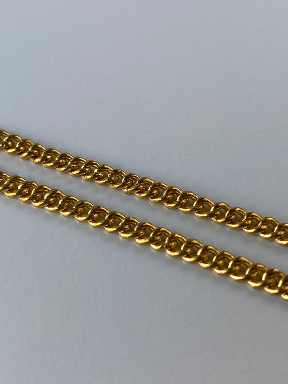Vintage Solid 23k Yellow Gold Curb Chain Necklace… - image 6