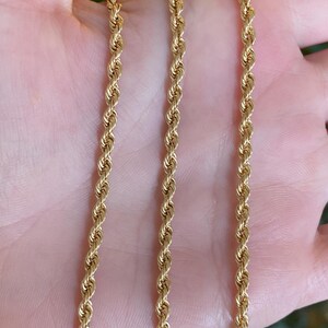 Vintage Solid 14k Yellow Gold Rope Chain Necklace - 19.75 inches - Fine Estate Jewelry - Real Genuine Gold