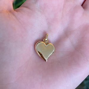 Vintage 14k Yellow Gold Puffy Heart Charm - Real Genuine Gold - Fine Estate Jewelry