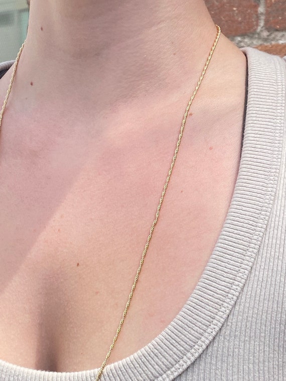 Vintage Solid 14k Yellow Gold Twist Chain - 27 in… - image 5