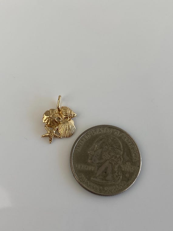 Vintage Solid 14k Yellow Gold Shell Collection Ch… - image 6