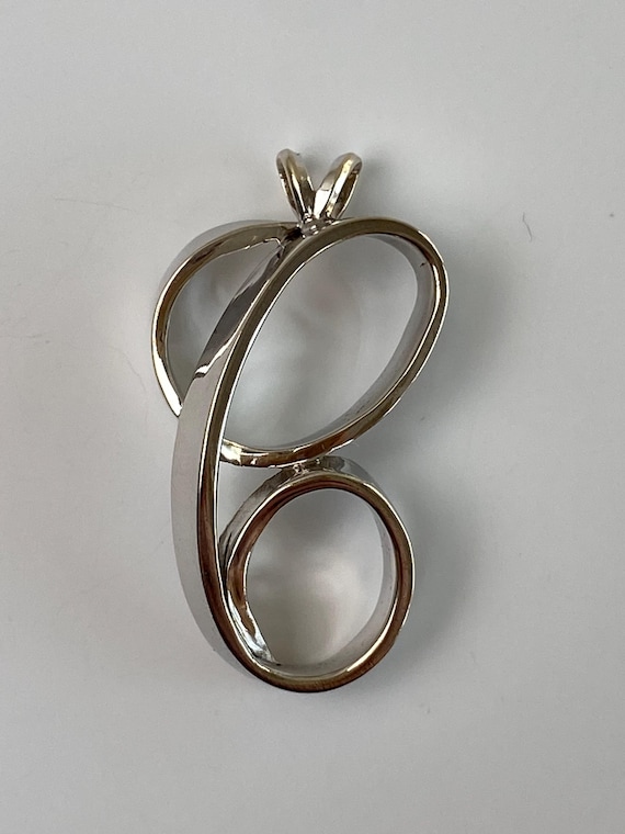 Solid 14k White Gold Initial 'C' Charm - image 3