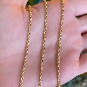 Collier chaîne vintage en or jaune massif 14 carats - 19,75 pouces - Bijoux de domaine - Or véritable