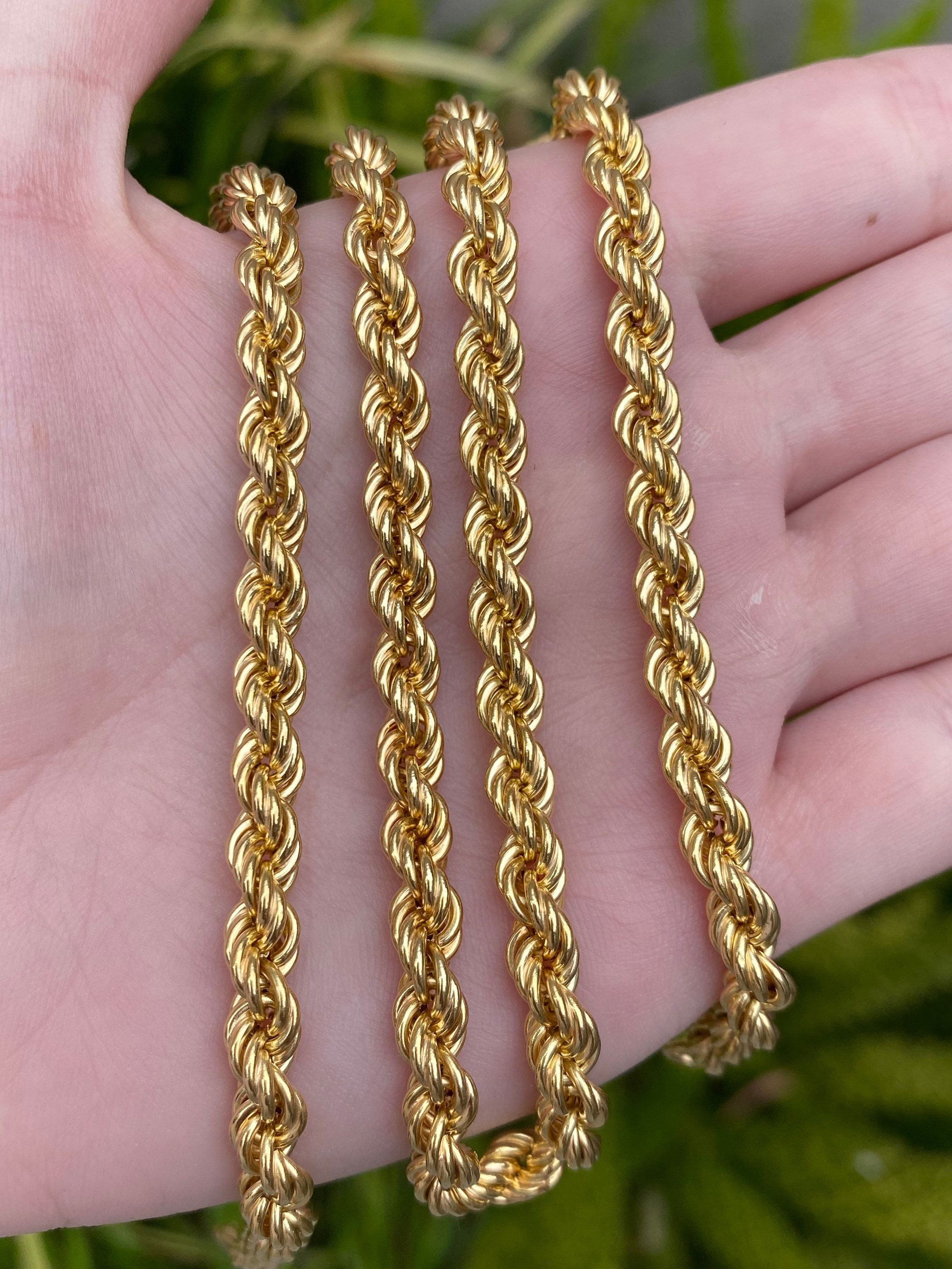 28 Gram Vintage 18k Yellow Gold Rope Chain 21.5 inches 6mm Quality Fine Estate Jewelry Heavy Genuine Gold Unisex Him or Her