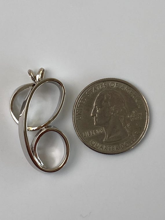 Solid 14k White Gold Initial 'C' Charm - image 6