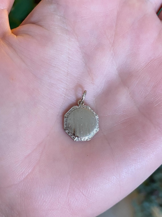 Solid 10k White Gold Lined Cufflink Conversion Ch… - image 1