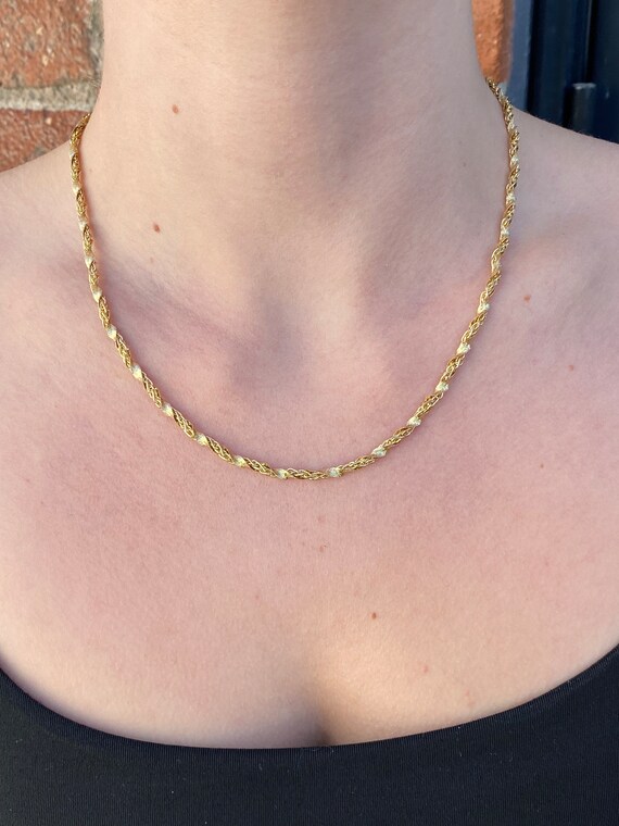 Vintage 14k Yellow Gold Twist Chain Necklace - 18… - image 2