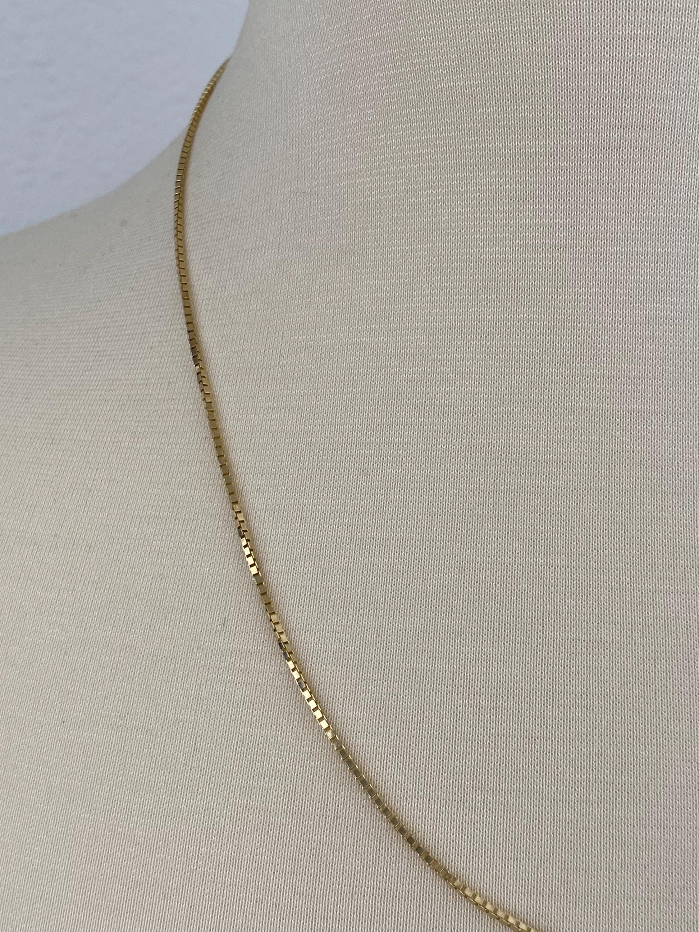 Vintage Solid 14k Yellow Gold Box Chain Necklace - 21.25 Inches - Etsy