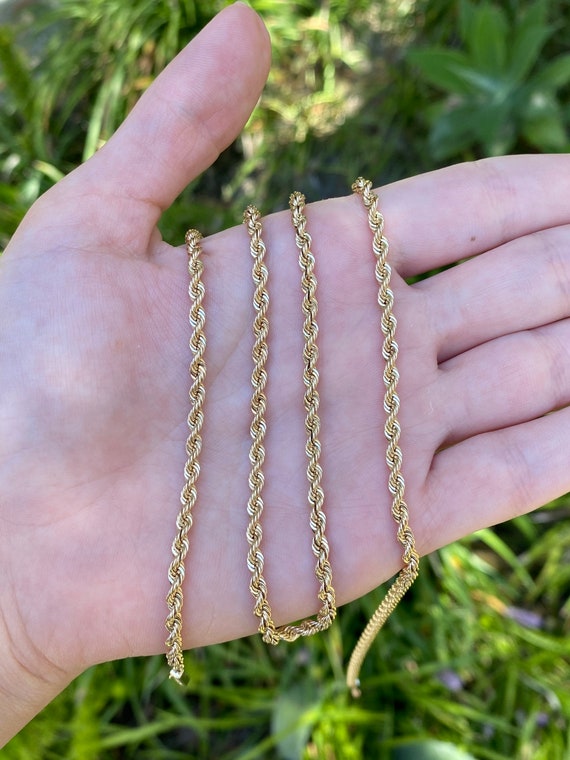 22 Gram Vintage Solid 14k Yellow Gold Rope Chain Necklace 25