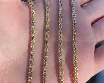 34 Gram Vintage Solid 14k Yellow Gold Long Byzantine Chain Necklace - 29.75 inches - Quality Fine Estate Jewelry - Real Genuine Gold