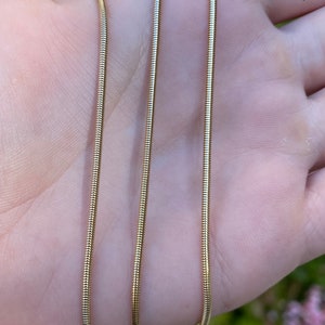 Vintage Solid 14k Yellow Gold Snake Chain Necklace - 24.25 inches - Fine Estate Jewelry - Real Genuine Gold