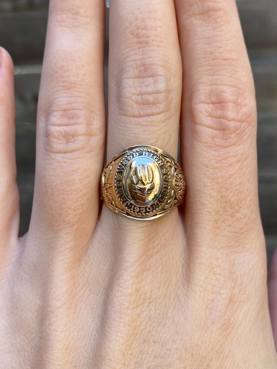 Vintage Solid 10k Yellow Gold 'james Wood H.S.' 1955 Class Ring Vintage Solid 10k Yellow Gold 'james Wood H.S.' 1955 Class Ring