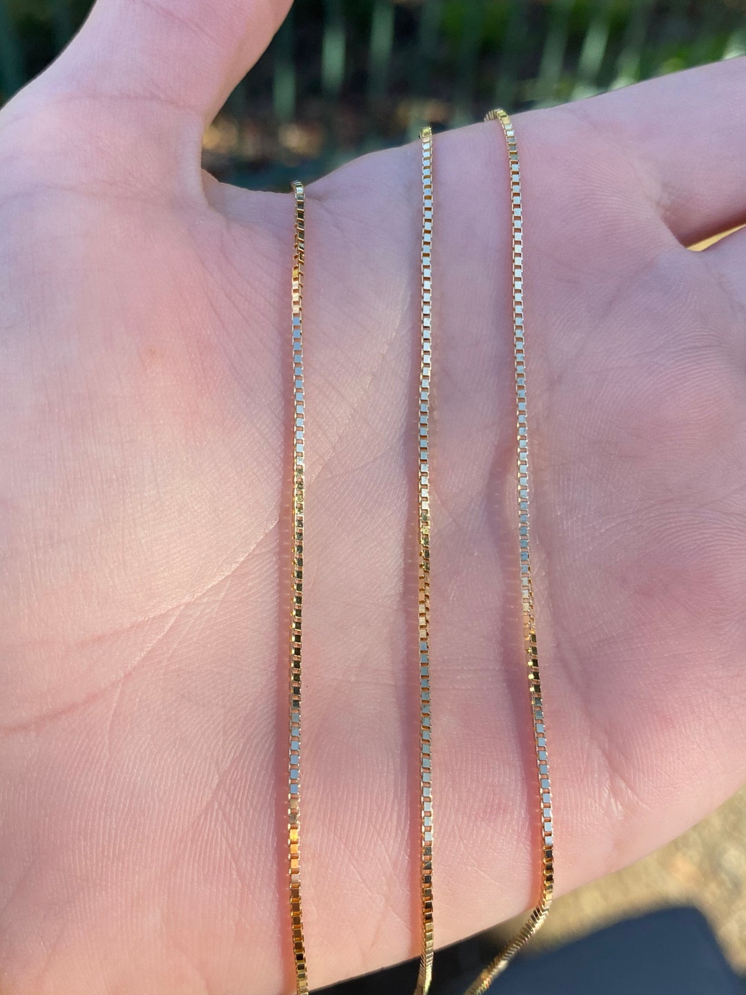 Solid 14k Yellow Gold Long Box Chain Necklace 24 Inches - Etsy