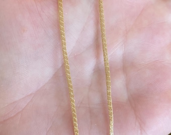 Collar tejido vintage de oro amarillo macizo de 14k - 45,7 cm (18 pulgadas)