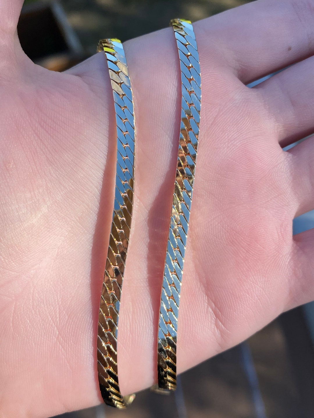 28 Gram Solid 14k Yellow Gold Thick Herringbone Chain Necklace 19.75