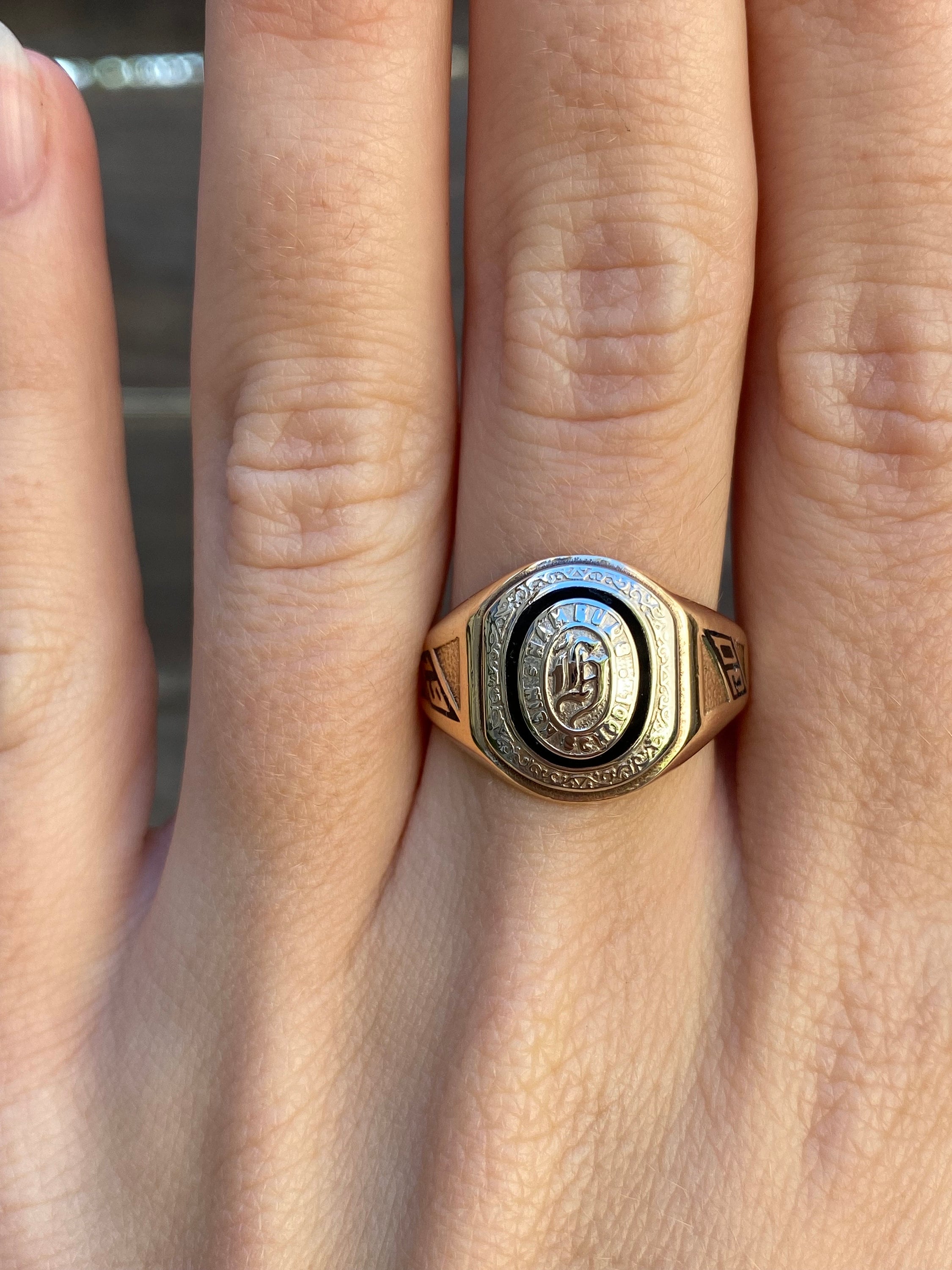 10k White Gold Class Ring - Etsy 10k White Gold Class Ring - Etsy