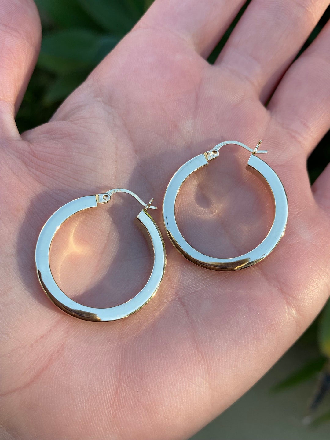 Vintage 14k Yellow Gold Hoop Earrings Fine Estate Jewelry Real Genuine