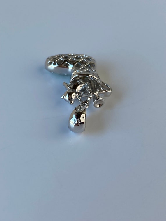 Solid 18k White Gold Diamond & Peridot Christmas … - image 6