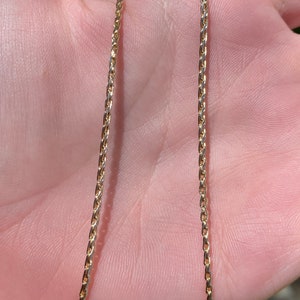 Vintage Solid 14k Yellow Gold Spiga Chain Necklace - 16 inches - Quality Fine Estate Jewelry - Real Genuine Gold - Gift For Her