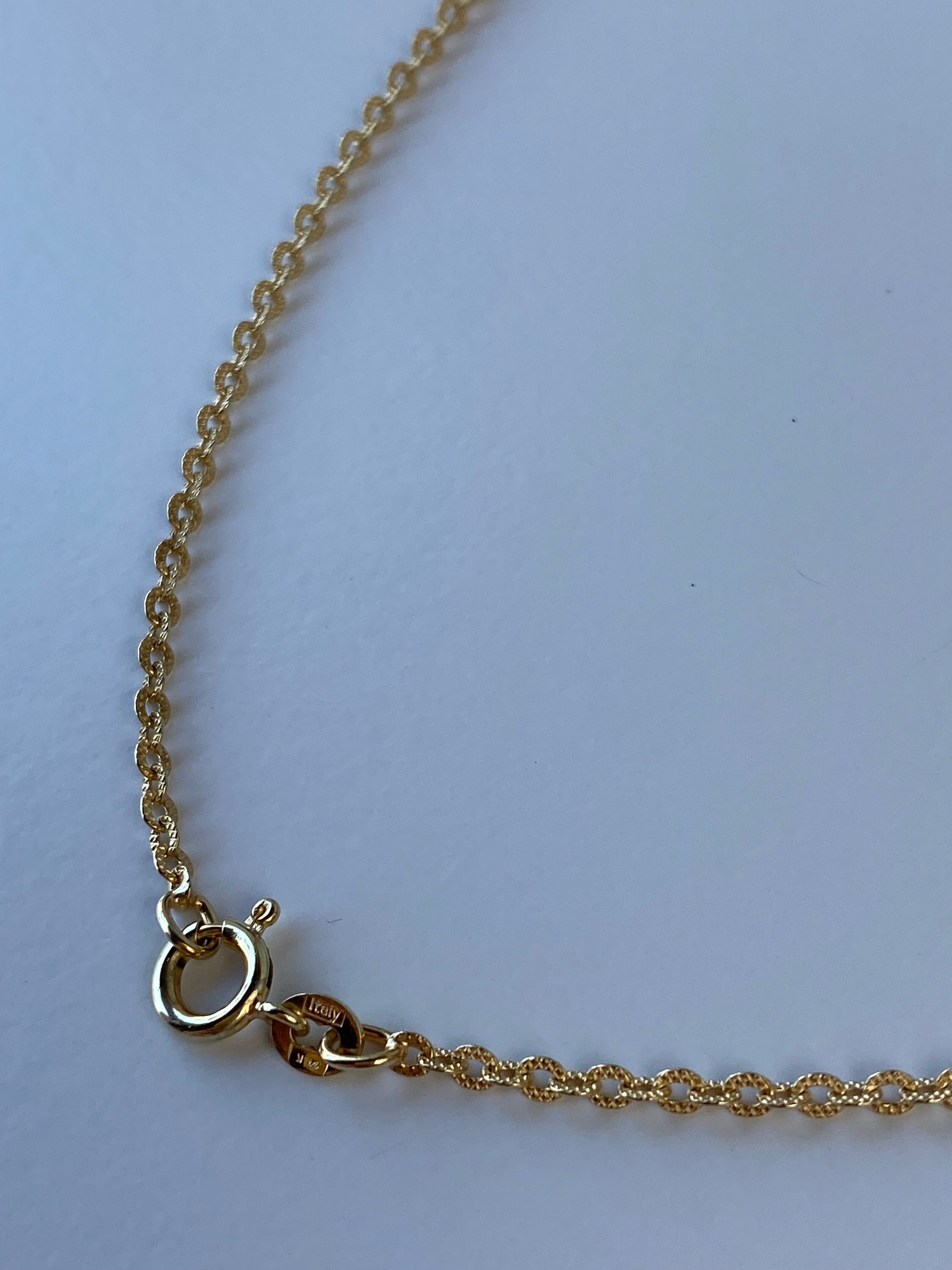 アクセサリー US 1920's 14K gold chain necklace Antique 1920s Art Deco 14k Yellow Gold 1mm Cable Chain 14 7