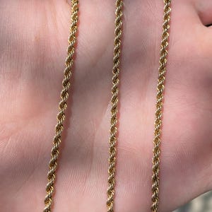 Vintage Solid 10k Yellow Gold Rope Chain Necklace - 26 inches - Fine Estate Jewelry - Real Genuine Gold