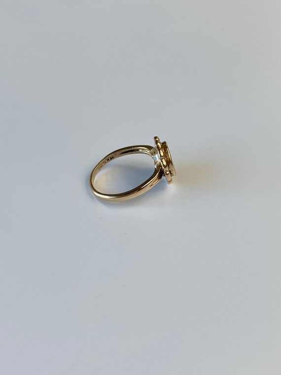 Vintage Solid 10k Yellow Gold Signet Initial "G" … - image 7