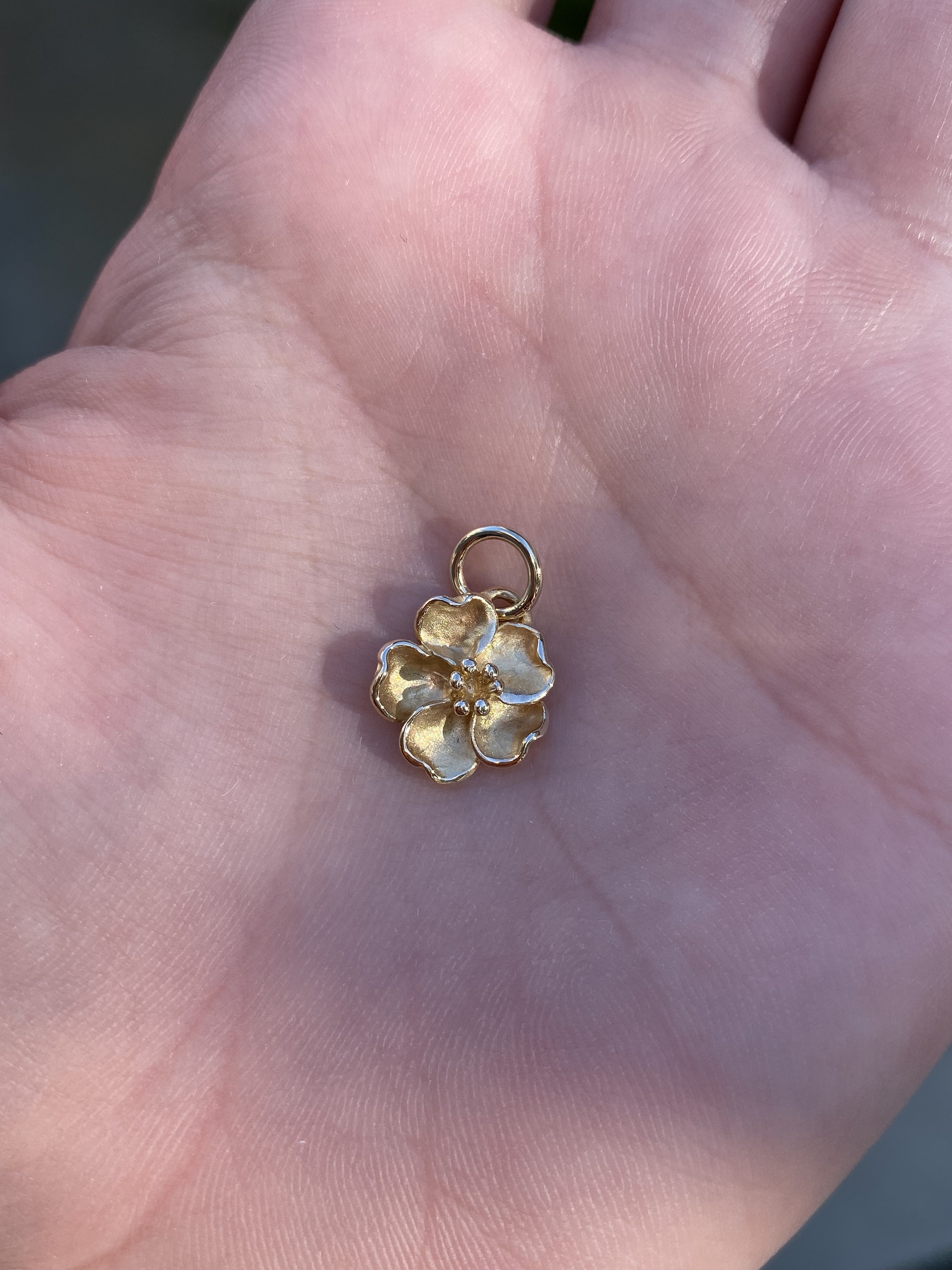 2 PC Bag of 14K Gold Filled 7.3x10 mm Flower Charms