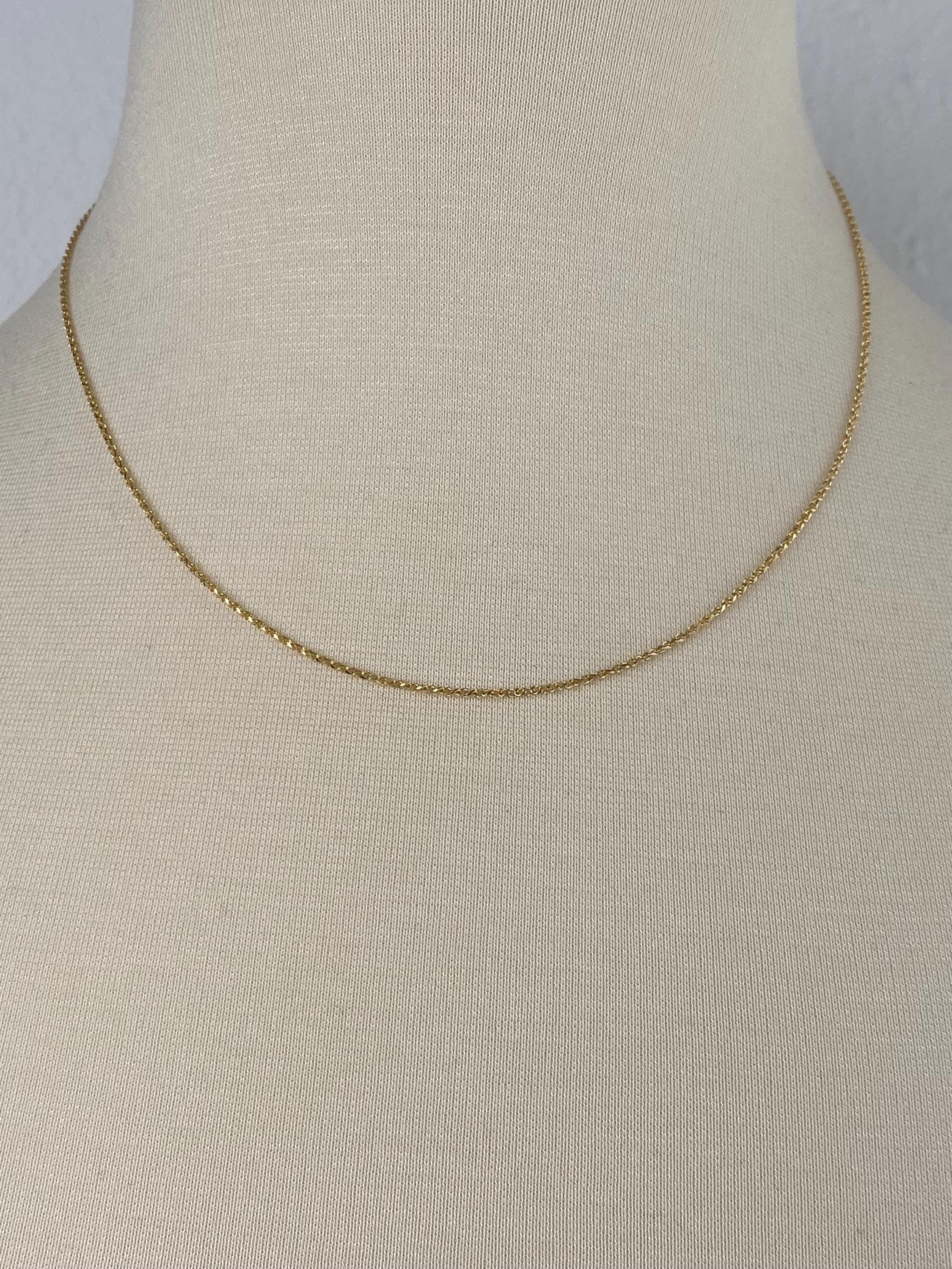 Vintage Solid 14k Yellow Gold Twisted Box Chain Necklace - 18 Inches - Etsy