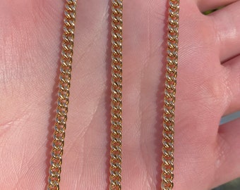 Vintage Solid 14k Gold Curb Chain Necklace - 24.25 inches - Fine Estate Jewelry - Real Genuine Gold