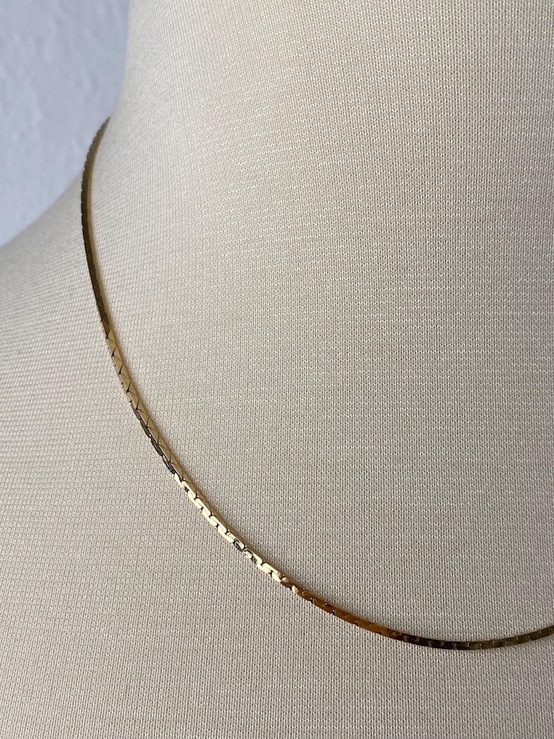 Triangular Link Chain Vintage Solid 14k Yellow Gold Triangle Link Chain Necklace - 18 Inches ...