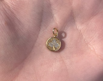 Vintage Solid 18k Yellow Gold Leaf Coin Stick Pin Conversion Charm - Pendant - Fine Estate Jewelry - Real Genuine Gold