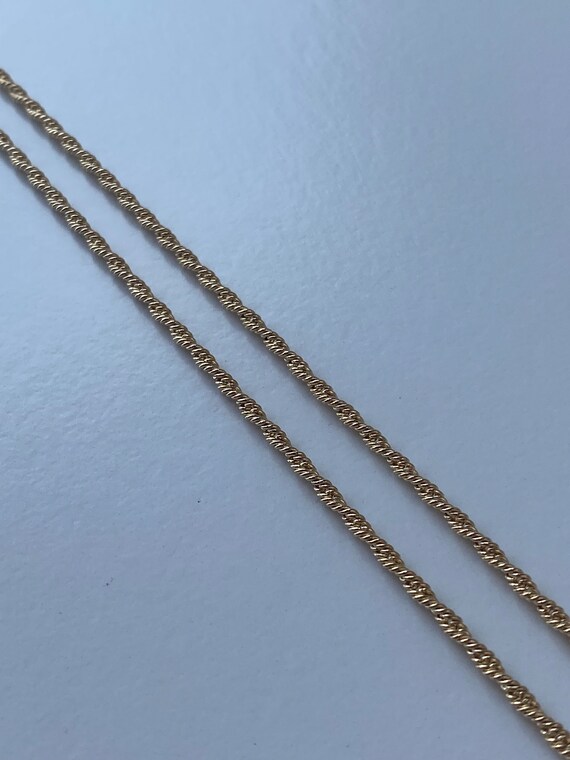 Vintage Solid 14k Yellow Gold Twist Chain - 27 in… - image 8