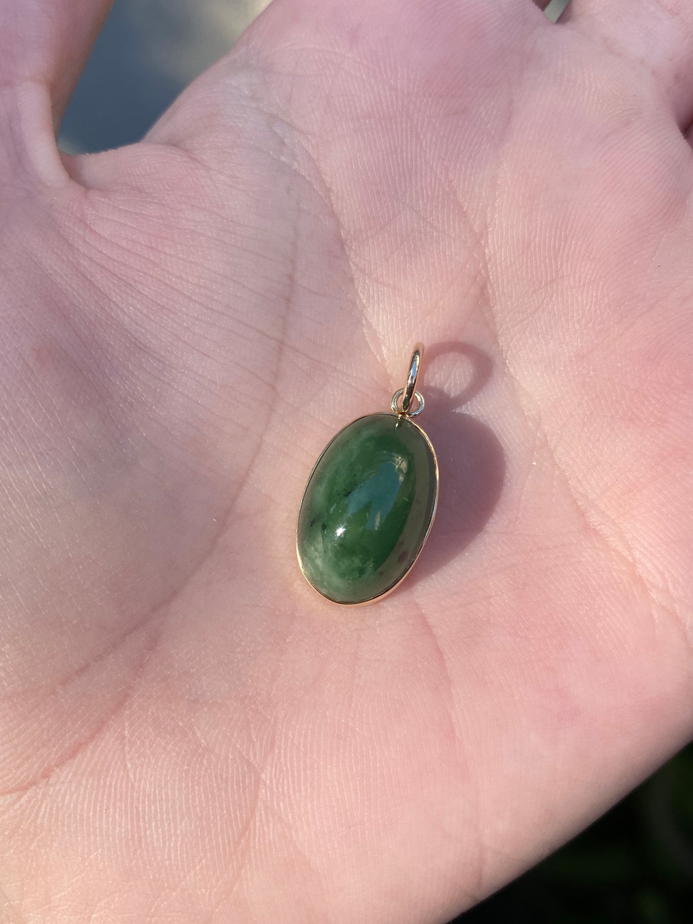 Real jade pendant clearance necklace